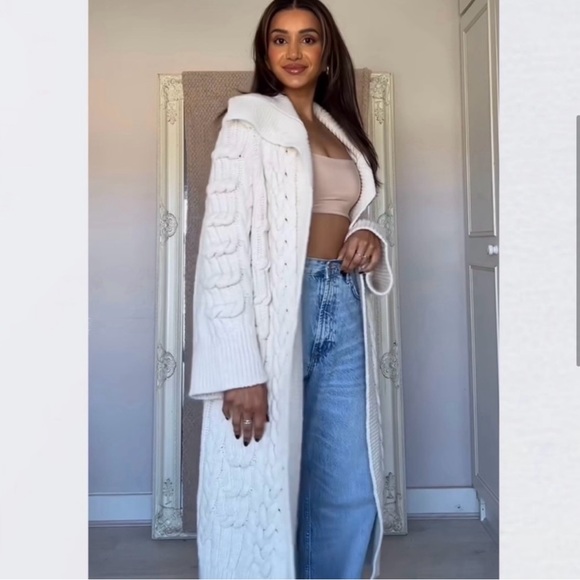 BLOGGERS FAV ZARA TEXTURED KNIT COAT CARDIGAN - Picture 4 of 7